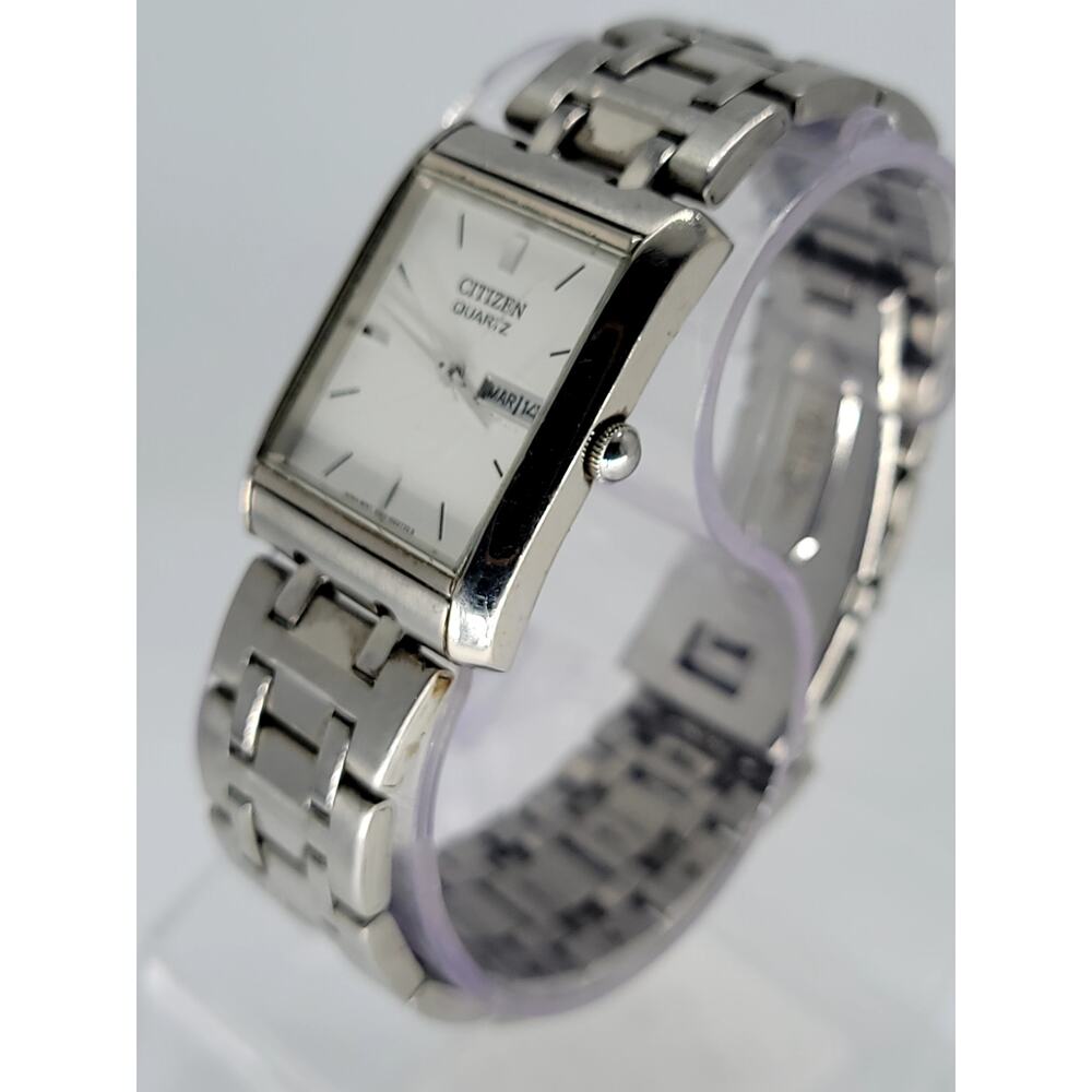 _silver Rectangular Citizen Quartz Watch With Whi… - image 3
